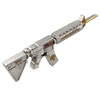 5 oz M16 Style Rifle Shaped Silver .999 Fine Antiqued Finish