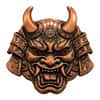 5 oz Oni Mask Japanese Demon Copper Art Piece .999 Fine