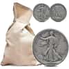 $500 Face Value Bag - 1000 Coins - 90% Silver Walking Liberty Half Dollars 50c (Circulated)