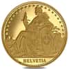 1987 Switzerland 1/4 oz Unze Helvetia Matterhorn Gold Round .9999 Fine