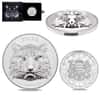 2022 Chad 1 oz Silver Multifaceted Tiger Coin Serial #8 Ultra High Relief (w/Box)