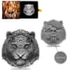 2022 Chad 1 oz Silver Tiger Coin Serial #4 Shaped High Relief (w/Box)
