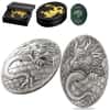 2024 5 oz Silver Dragon Egg 3D Shaped Coin Djibouti .999 Fine (w/Box & COA)