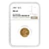1887 $2.5 Liberty Head Quarter Eagle Gold Coin NGC MS 62