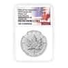 2019 1 oz Modified Proof Silver Canadian Maple NGC PF 70 ER (Two Flags Label, Pride of Two Nations)