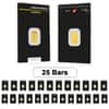 Lot of 25 - 1 gram Argor Heraeus Gold Bar .9999 Fine (In Assay)