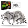 2021 Chad 1 oz Silver Bull Shaped Antiqued High Relief Coin (w/Box)