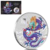 2024 1 oz Colorized Silver Lunar Purple Dragon Coin Perth Mint
