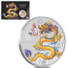 2024 1 oz Colorized Silver Lunar Yellow Dragon Coin Perth Mint ANDA Expo