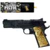 2024 Chad 2 oz Silver .45 Caliber Pistol Handgun Black & Gold Shaped Coin .999 Fine