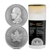 Mint Sealed Tube of 25 - 2024 1 oz Canadian Silver Maple Leaf Coin BU