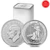 Roll of 25 - 2023 Great Britain 1 oz Silver Britannia King Charles III Coin .999 Fine BU (Lot, Tube of 25)