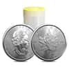 Roll of 25 - 2023 1 oz Canadian Silver Maple Leaf .9999 Fine $5 Coin BU (Lot, Tube of 25)