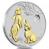 2023 1 oz Gilded Silver Lunar Year of The Rabbit Australian Perth Mint (w/Box & COA)