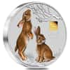 2023 1 Kilo Proof Colorized Silver Lunar Year of The Rabbit Gold Privy Australian Perth Mint (w/Box & COA)