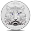 2022 Chad 1 oz Silver Multifaceted Tiger Coin Serial #9 Ultra High Relief (w/Box)