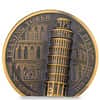 2022 Cook Islands 1 oz Gold Leaning Tower of Pisa Coin Antiqued .999 Fine (w/Box & COA)