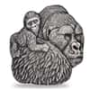 2023 Chad 1 oz Silver Gorilla and Child Coin Serial #9 Shaped High Relief (w/Box)