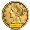 $5 Gold Half Eagle Liberty Head - Extra Fine XF (Random Year)