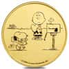 1 oz Peanuts Snoopy and Charlie Brown Valentine Gold Round