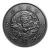 2020 1 oz China Antiqued Water Dragon Silver Dollar Restrike