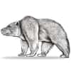 2021 Chad 1 oz Silver Bear Shaped Antiqued High Relief Coin (w/Box)