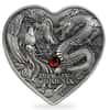 2024 Chad 1 oz Silver Dragon and Phoenix Heart-Shaped Coin .999 Fine