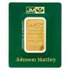 New - 1 oz Johnson Matthey Gold Bar .9999 Fine (in Assay)