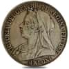 Great Britain Victoria Veiled Head Silver Crown .925 Fine Avg Circ (Random Year, 1893 - 1900)