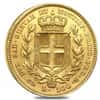 Italian States Sardinia Gold 100 Lire Charles Albert AGW 0.9332 oz Avg Circ (Random Year, 1832-1842)