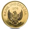 1974 Indonesia 100,000 Rupiah Komodo Dragon Gold Coin AGW .967 oz BU