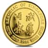 1986 1/20 oz Singapore 5 Singold Year of the Tiger Gold Proof-Like Coin (Sealed)