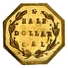 1871 Gold Liberty Head Octagonal Half Dollar BG-924 - Almost Uncirculated AU
