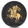 2019 1 oz Austrian Silver Wiener Neustadt Vienna Coin Black Ruthenium 24K Gold Edition (w/Box & COA) - 825th Anniversary of the Austrian Mint