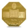 1976 (SH 1355) 40 gram Pahlavi Golden Jubilee 50th Anniv Proof Gold Octagonal Medal (w/Box)
