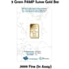 5 Gram PAMP Suisse Gold Bar .9999 Fine (In Assay)
