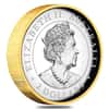 2022 2 oz Proof Silver Australian Kookaburra High Relief Gilded Coin Perth Mint .9999 Fine (w/Box & COA)