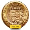 1/5 Libra Peru Gold Coin BU AGW .0471 oz (Random Year, 1906 - 1969)