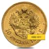 10 Roubles Russia Nicholas II Gold Coin Abrasions AGW .2489 oz (Random Year, 1898-1911)