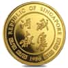 1986 1 oz Singapore 100 Singold Year of the Tiger Gold Proof-Like Coin (Sealed)
