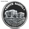 1 oz Silver South Dakota Bison Round .999 Fine (Random Design)