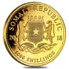 2018 Somalia 1 oz Gold African Elephant BU 1000 Shillings In Cap