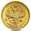 1897 Russia 15 Roubles Nicholas II Gold Coin BU AGW .371897 Russia 15 Roubles Nicholas II Gold Coin BU AGW .3734 oz 34 oz