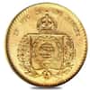 Brazil Gold 20,000 Reis Pedro II Coin AGW .5286 oz (1851-1889, Random Year) Avg Circ
