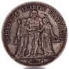 1870 - 1889 France 5 Francs Hercules Silver Coin Avg Circ ASW .7234 oz