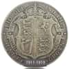 1911-1919 Great Britain 1/2 Crown Silver Coin Avg Circ (Random Year)