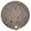 1921 Peace Silver Dollar $1 High Relief (Holed)