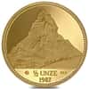 1987 Switzerland 1/2 oz Unze Helvetia Matterhorn Gold Round .9999 Fine