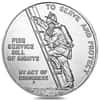 1992-P 1 oz Ben Franklin Firefighters Silver Medal Commem BU