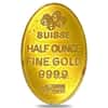 1/2 oz Gold PAMP Suisse Lady Fortuna Oval Bar Scruffy .9999 Fine